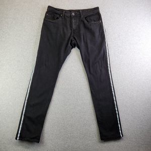 Buffalo David Bitton Jeans Mens 34X32 Black Max-x Super Skinny Stretch Stripe